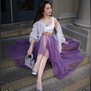 Kate Hewko Elastic Waist Tulle Balletcore Boho Small Lavender